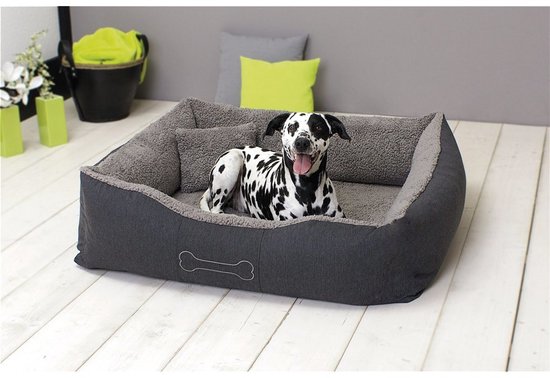 Sun Garden Luxe Hondenmand Lucky + Kussen 59x67x20cm Grijs