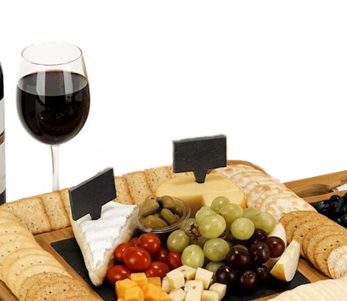 Kaasplank - Bamboe hout - met 2 Lades & 4x Kaas messen — cadeau in Kookcadeaus - foto 6
