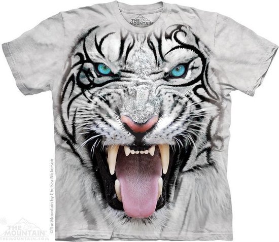 T-shirt Tigre Blanc Tribal Big Face