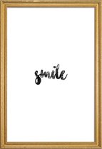 JUNIQE - Poster met houten lijst Smile -40x60 /Wit & Zwart
