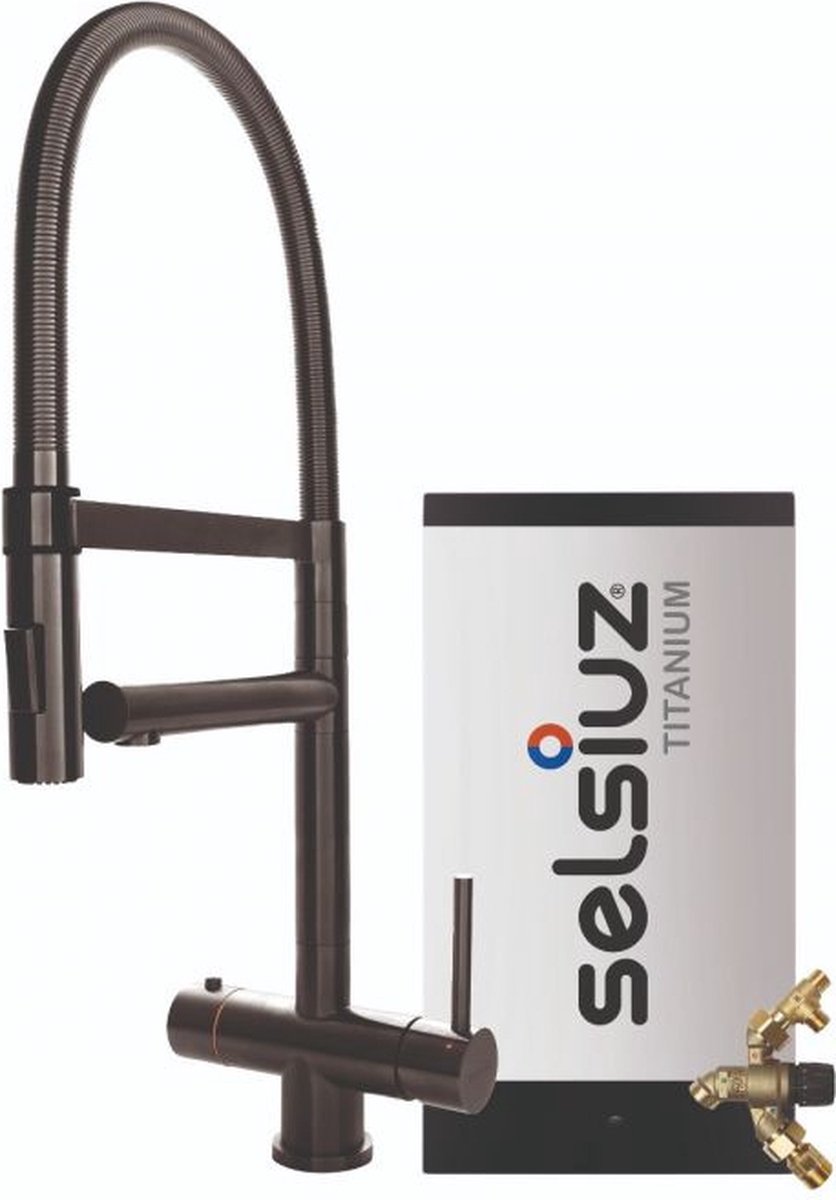 Selsiuz XL Gun Metal Zwart met TITANIUM Combi (Extra) boiler