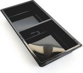 Tapastrays 250x120x30mm 2-vaks APET Zwart (400 st.)