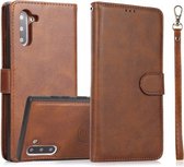 Voor Samsung Galaxy Note10 Kalf Textuur 2 in 1 Afneembare Magnetische Achterkant Horizontale Flip Lederen Case met Houder & Kaartsleuven & Portemonnee & Fotolijst (Bruin)