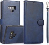 Voor Samsung Galaxy Note9 Kalf Textuur 2 in 1 Afneembare Magnetische Achterkant Horizontale Flip Lederen Case met Houder & Kaartsleuven & Portemonnee & Fotolijst (Blauw)