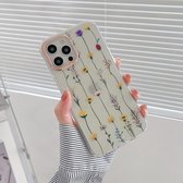 Bloemenpatroon Dubbelzijdig lamineren Soft TPU-beschermhoes voor iPhone 11 (gele bloemen)