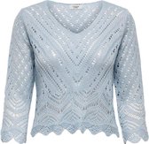 Jacqueline de Yong Trui Jdysun 3/4 Cropped Pullover Knt 15182611 Cashmere Blue Dames Maat - M