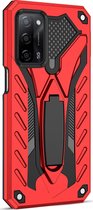 OPPO A54 Hoesje - Mobigear - Armor Stand Serie - Hard Kunststof Backcover - Rood - Hoesje Geschikt Voor OPPO A54