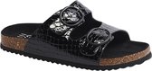 Esprit Dames Zwarte slipper crocoprint - Maat 36