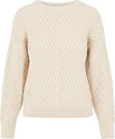 Object Trui Objalexandra L/s Knit Pullover 114 23035236 Sandshell Dames Maat - M