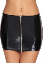 CHONE Short Wetlook Zipper Skirt - Black - Maat M