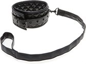 X-Play quilted collar & leash - Black - Bondage Toys - Leash and Collars