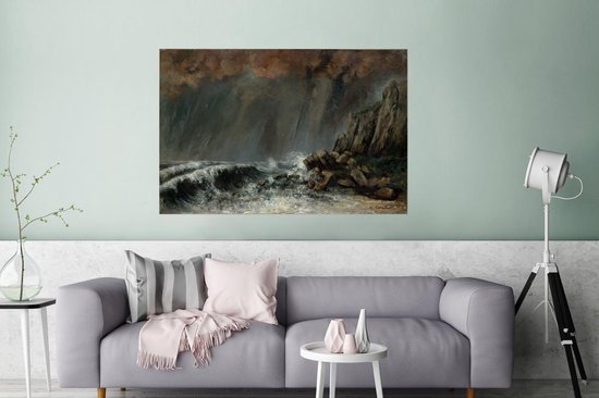 Poster Marine: The Waterspout - Schilderij van Gustave Courbet - 160x120 cm XXL