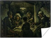 Aardappeleters - schilderij van Vincent van Gogh 80x60 cm - Foto print op Poster (wanddecoratie woonkamer / slaapkamer)