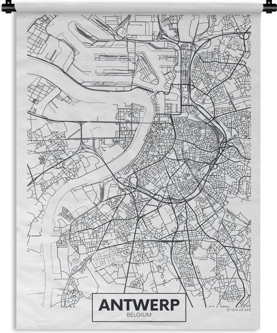 Tapisserie - Carte - Anvers - België - Simple - 120x160 cm - Tapisserie |  bol.com