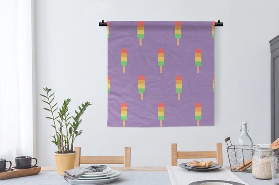 Tapisserie - Tapisserie - Glace - Motifs - Violet - 90x90 cm - Tapisserie