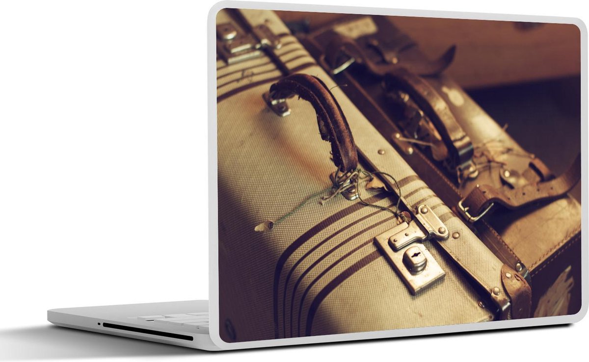 Laptop sticker - 11.6 inch - Koffer - Vintage - Bruin - 30x21cm - Laptopstickers - Laptop skin - Cover