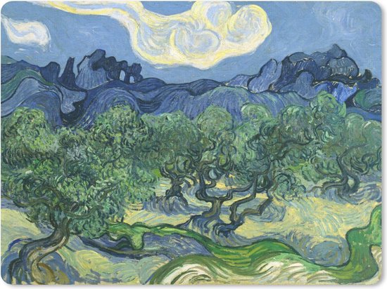 Muismat Vincent van Gogh 2 - De olijfbomen - Schilderij van Vincent van Gogh muismat rubber - 23x19 cm - Muismat met foto