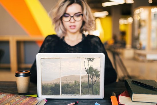 Sticker pour ordinateur portable - 11,6 pouces - Vue à travers - Dune - Plage