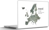 Laptop sticker - 12.3 inch - Europa Kaart - Quotes - Aquarelverf - 30x22cm - Laptopstickers - Laptop skin - Cover