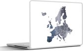Laptop sticker - 13.3 inch - Kaart - Europa - Waterverf - 31x22,5cm - Laptopstickers - Laptop skin - Cover