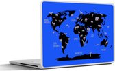 Laptop sticker - 17.3 inch - Wereldkaart Kinderen - Dieren - Geel - 40x30cm - Laptopstickers - Laptop skin - Cover