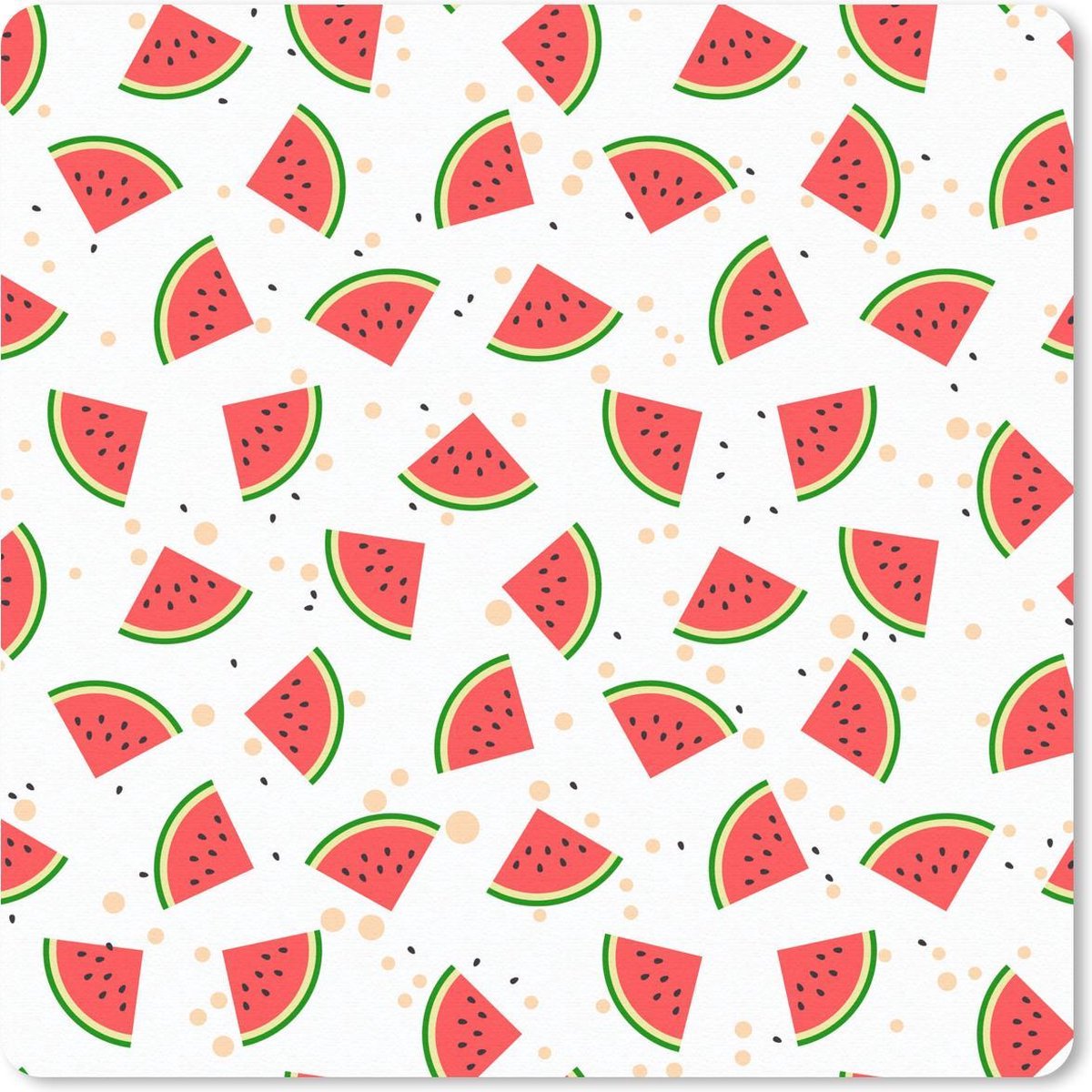 Muismat 20x20 cm - Mousepad Zomer - Watermeloen - Roze - Muismatten