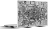 Laptop sticker - 15.6 inch - Plattegrond - Alkmaar - Zwart Wit - 36x27,5cm - Laptopstickers - Laptop skin - Cover