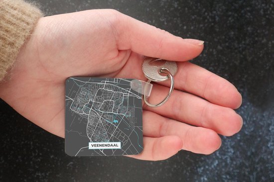 Porte-clés - Carte - Veenendaal - Grijs - Blauw - Plastique