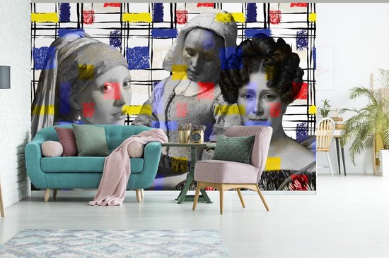 Papier peint - Collage de Papier peint photo - Mondrian - Peintures - Largeur 360 cm x Hauteur 240 cm