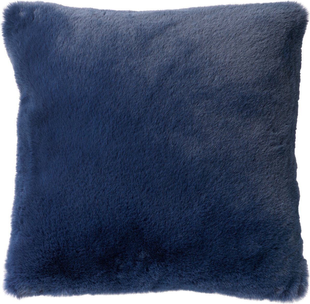 Dutch Decor ZAYA - Sierkussen 45x45 cm - bontlook - effen kleur - Insignia Blue - donkerblauw - Inclusief binnenkussen - Luxe kussens voor woonkamer & bank