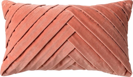 Dutch Decor FEMM – Sierkussen 30x50 cm - velvet - effen kleur - Muted Clay - roze - Inclusief binnenkussen