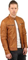 Versano Reno Leren Heren Bikerjack Heren Jack M - Cognac