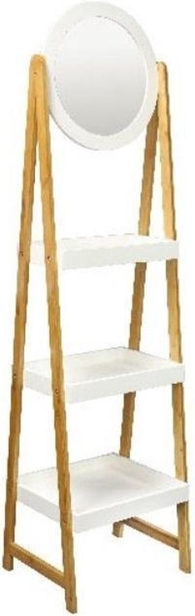 Spiegel op pootjes met 3 planken 43 x 36 x H136 cm - Bois - SILUMEN