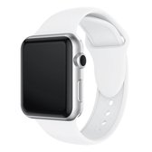 Dubbele klinknagels siliconen horlogeband voor Apple Watch Series 3 & 2 & 1 42 mm (wit)