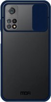 Voor Geschikt voor Xiaomi Mi 10T / 10T Pro MOFI Xing Dun-serie Doorschijnend Frosted PC + TPU Privacy Antireflectie Schokbestendig All-inclusive beschermhoes (blauw)