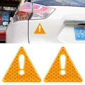 2 STKS Auto-Styling Driehoek Carbon Waarschuwing Sticker Decoratieve Sticker (Geel)