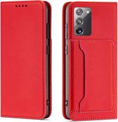 Voor Samsung Galaxy S20 FE Sterk magnetisme Vloeibaar gevoel Horizontale flip lederen tas met houder & kaartsleuven en portemonnee (rood)