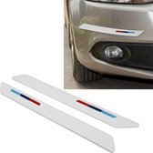 2 STKS Auto Plastic anti-collision Sticker Autodeur Wrijven Bumper Strip Auto Guards Zijdeuren Kras Stickers Protector (Wit)