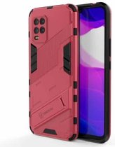 Voor Xiaomi Mi 10 Lite 5G Punk Armor 2 in 1 PC + TPU schokbestendig hoesje met onzichtbare houder (rood)