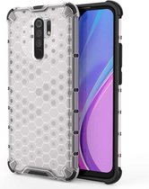 Voor Xiaomi Redmi 9 schokbestendige honingraat pc + TPU beschermhoes (wit)