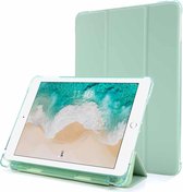Voor iPad 9.7 (2018) & (2017) Airbag Horizontaal Flip Leren Case met Drievoudige Houder & Pennenhouder (Mintgroen)