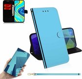 Voor Xiaomi Redmi Note 9 Pro Lmitated Mirror Surface Horizontal Flip Leather Case met houder & kaartsleuven & portemonnee & lanyard (blauw)