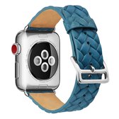 42mm horlogeband van leer met reliÃ«fleer voor Apple Watch Series 5 en 4 (blauw)