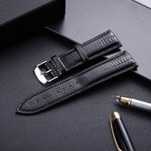 Lizard Texture lederen band vervangende horlogeband, maat: 18 mm (zwart)