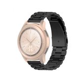 Voor Huawei GT2 / GT / Samsung Galaxy Horloge 46mm R800 / Samsung Gear S3 Universele Drie Kralen Roestvrij stalen Horloge Polsband 22mm (Zwart)