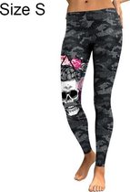 Halloween Kostuums Cranio Head Digitale Print Lage Taille Dames Legging Panty Maat: S-Geen