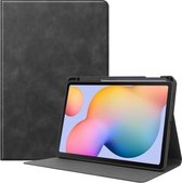 Voor Samsung Galaxy Tab S6 Lite P610 / P615 Koeienhuid Textuur TPU Tablet Horizontale Flip Leren Case met Houder & Slaap / Wekfunctie & Pen Slot (Zwart)