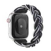 Elastische geweven horlogeband voor Apple Watch Series 6 & SE & 5 & 4 40 mm / 3 & 2 & 1 38 mm, lengte: 150 mm (zwart wit)