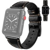 Voor Apple Watch Series 6 & SE & 5 & 4 40 mm / 3 & 2 & 1 38 mm nagelstijl lederen retro polsband (zwart)