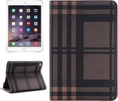 Grid Texture Horizontale Flip Smart Leather Case met houder & kaartsleuven & portemonnee voor iPad Mini 4 (bruin)